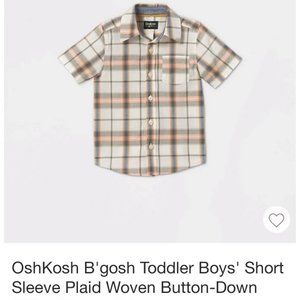 Toddler Boys' Short Sleeve Plaid Woven Shirt- 3T